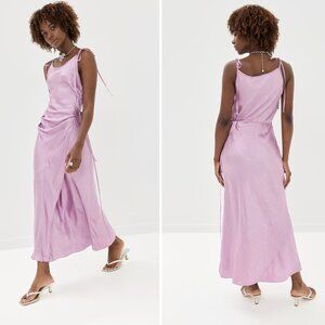 Acne Studios Hammered-Satin Wrap Midi Dress NWT Size DE 36 = UK 8/ US 4/ FR 38/